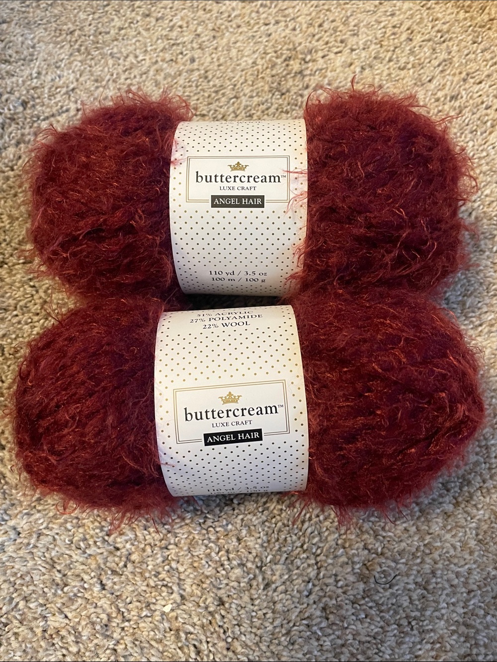 New. Buttercream luxe. Craft angel hair yarn bundle